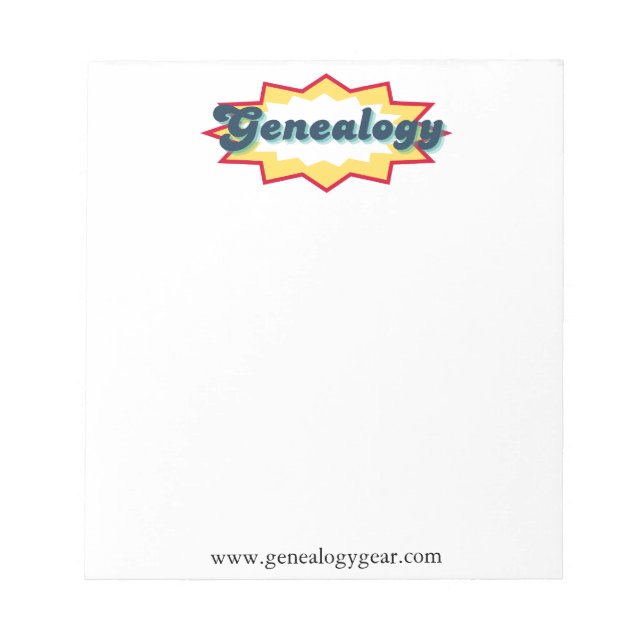 Bloco De Notas My Genealogy Notepad (Frente)