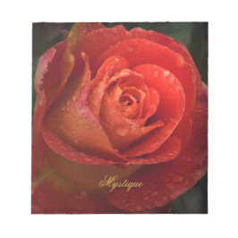 Bloco De Notas Mystique Dark Botanical Red Orange Rose Notepad