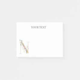 Bloco De Notas N Monograma Floral Personalizado
