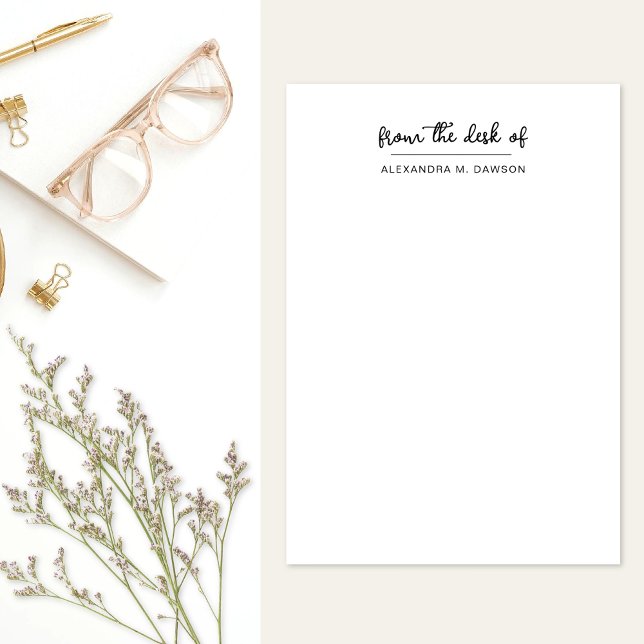 Bloco De Notas Na Mesa Do Nome De Script Personalizado Simples (Criador carregado)