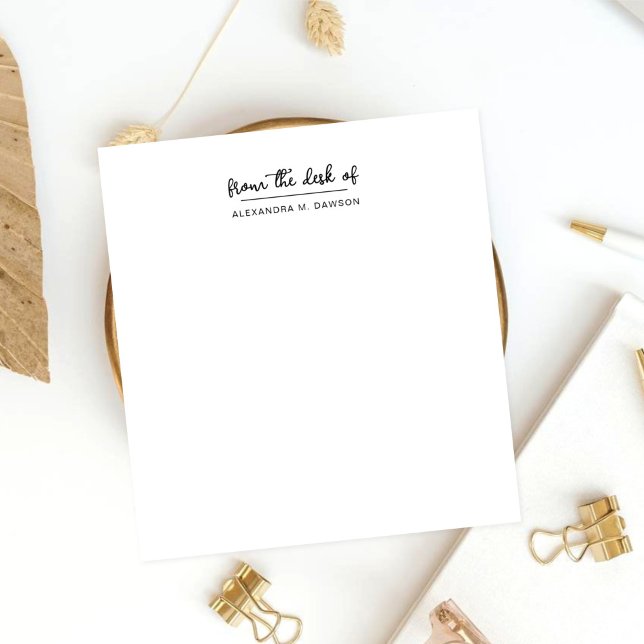 Bloco De Notas Na Mesa Do Nome De Script Simples Personalizado (Criador carregado)
