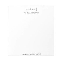 Bloco De Notas Na Mesa Do Nome Personalizado Script Negra Moderno