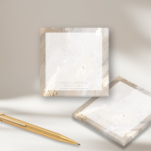 Bloco De Notas Na moda Beige Watercolor Gold Foil Name Notary