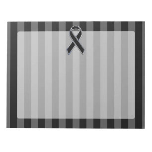 Bloco De Notas Na moda Black Ribbon Awarness Vertical Strips