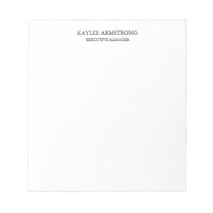 Bloco De Notas Na moda Classic Simple White Professional Simples