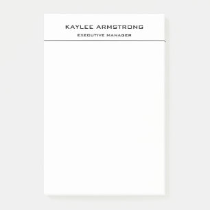 Bloco De Notas Na moda Classic Simple White Professional Simples