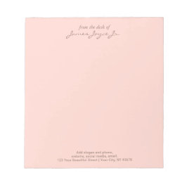 Bloco De Notas Na moda de Elegante Rosa Da Mesa De