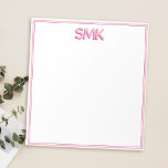 Bloco De Notas Na moda de Iniciais Sombra de Tendência do Monogra<br><div class="desc">Bloco de notas de monograma pessoal moderno com design de tipografia inicial de trendy shadow 3D.</div>