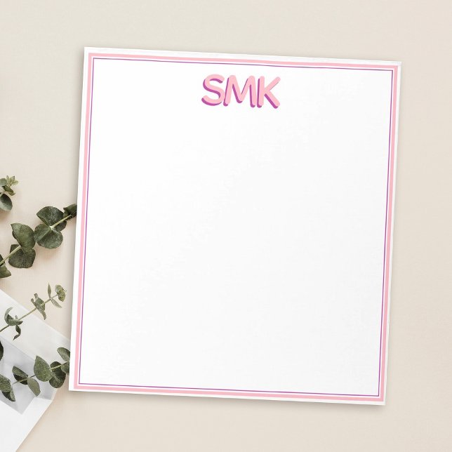 Bloco De Notas Na moda de Iniciais Sombra de Tendência do Monogra (Criador carregado)