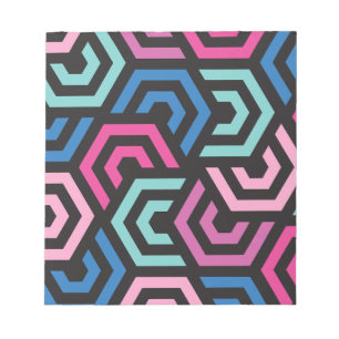 Bloco De Notas Na moda de padrão moderno - Moda colorida geométri