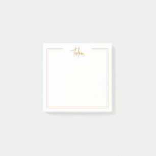 Bloco De Notas Na moda Dourado Duplo Borda com Nome Postar as Not