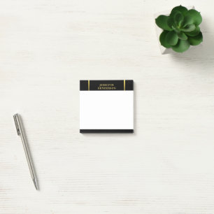 Bloco De Notas na moda elegante profissional de ouro e preto