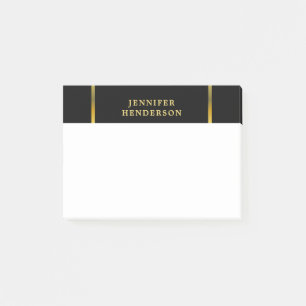 Bloco De Notas na moda elegante profissional de ouro e preto