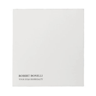 Bloco De Notas Na moda Minimalista de Cinza Platinum Moderno Únic