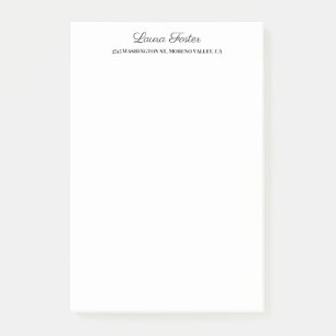 Bloco De Notas Na moda Mínimo Elegante de Escrita Branca Preta