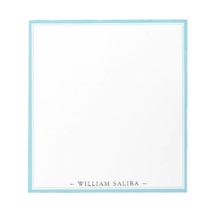 Bloco De Notas Na moda Robin Egg Blue Border Name