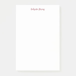 Bloco De Notas Na moda Rosa de Dourado Nome Branco