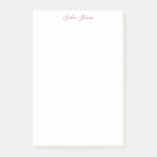 Bloco De Notas Na moda Rosa de Dourado Nome Branco