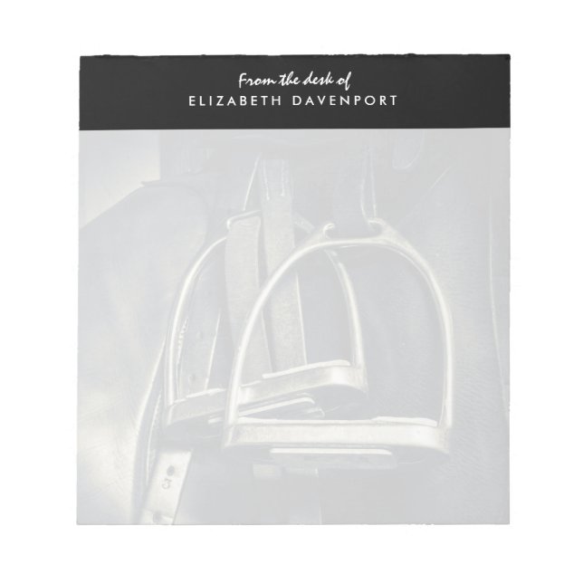 Bloco De Notas Na moda Silver Stirrups em Inglês Riding Saddle (Frente)