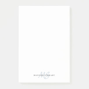 Bloco De Notas Na moda Silvery Cinza Escovo Escovo Monograma Cuta