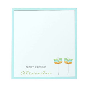 Bloco De Notas Na moda Simple Modern Flowers Personalizado