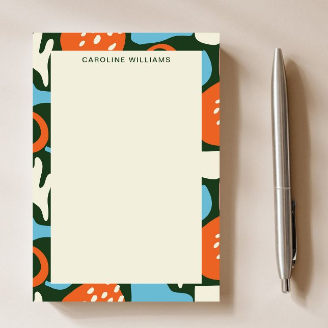 Bloco De Notas Na moda Trendy Pattern Abstrato de Monograma Nome (Criador carregado)