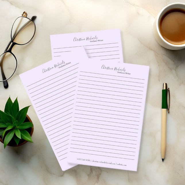 Bloco De Notas Na moda Violet Minimalista (Criador carregado)