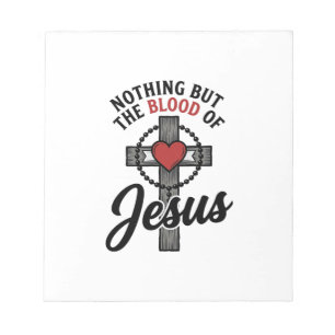 Bloco De Notas Nada Além do Sangue de Jesus Camisa Vintage Cruz