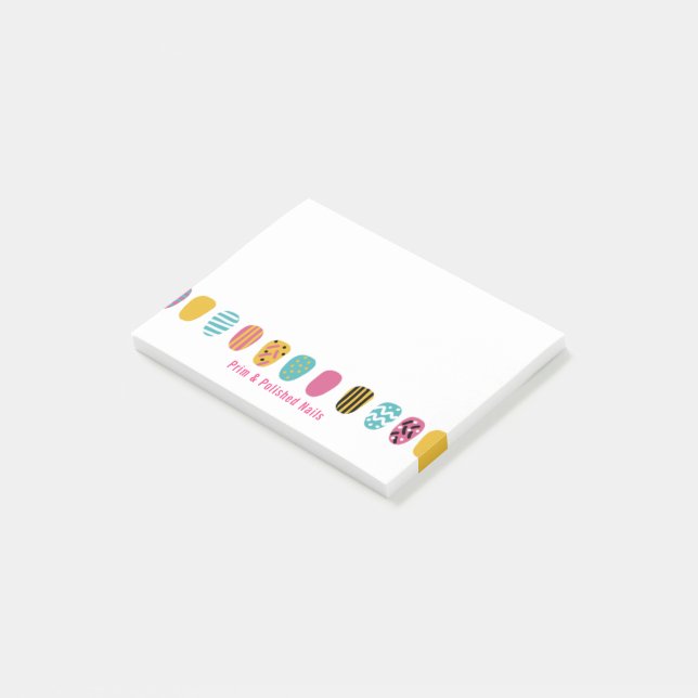 Bloco De Notas Nail Salon, Cola Rosa Moderna (Inclinado)