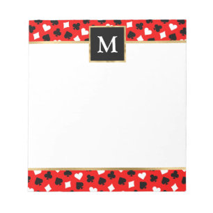 Bloco De Notas Naipe de Cartas Personalizadas com Ouro