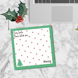 Bloco De Notas Name, Funny Dear Santa Red Polka Dots