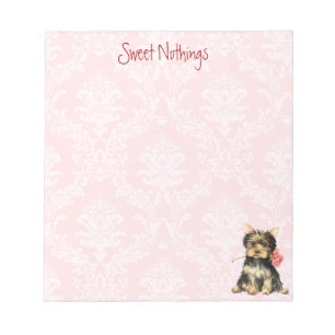Bloco De Notas Namorados Yorkie cor-de-rosa