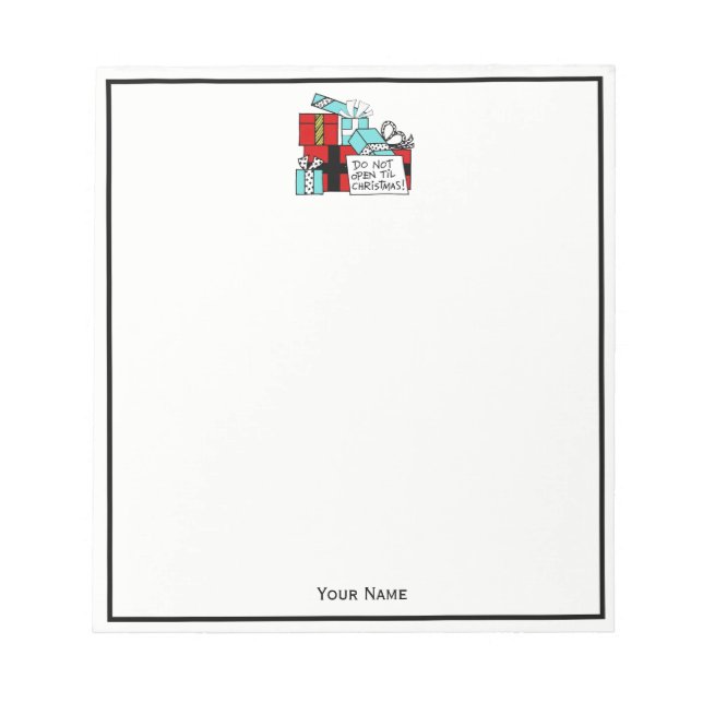 Bloco De Notas Não Abrir até o Natal apresentar Natal (Frente)