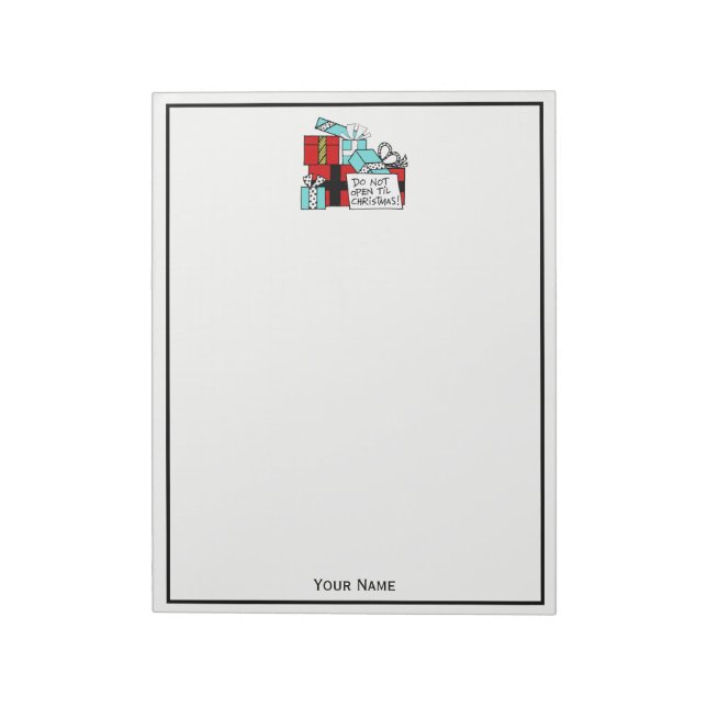 Bloco De Notas Não Abrir até o Natal apresentar Natal (Invertido)