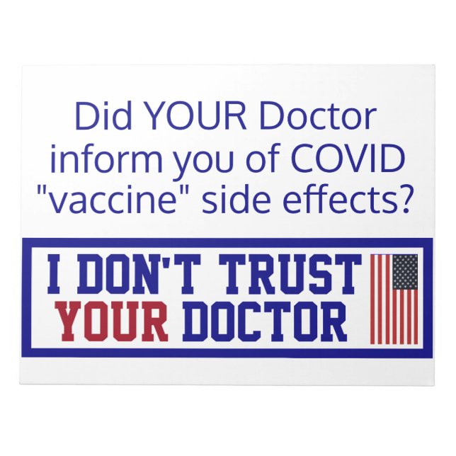 Bloco De Notas Não confio no seu médico (Frente)