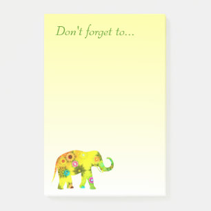Bloco De Notas Não esqueça… com elefante bonito