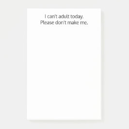 Bloco De Notas Não posso ser adulto hoje. Não me faça, Engraçado,