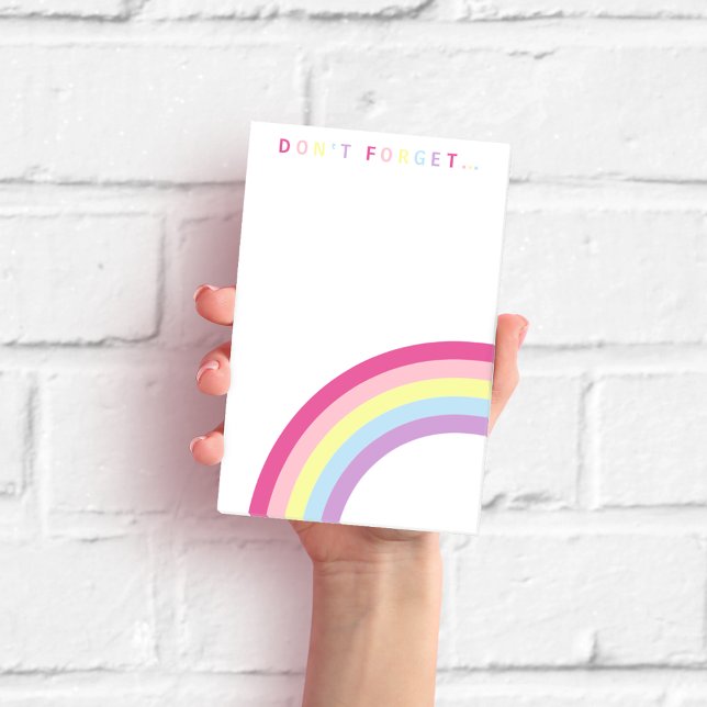 Bloco De Notas Não se esqueça. Notas Postadas do Arco-Íris Cute (Criador carregado)