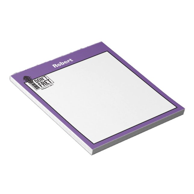 Bloco De Notas Não se preocupe (Philippians 4:6-7) com o violão p (Inclinado)