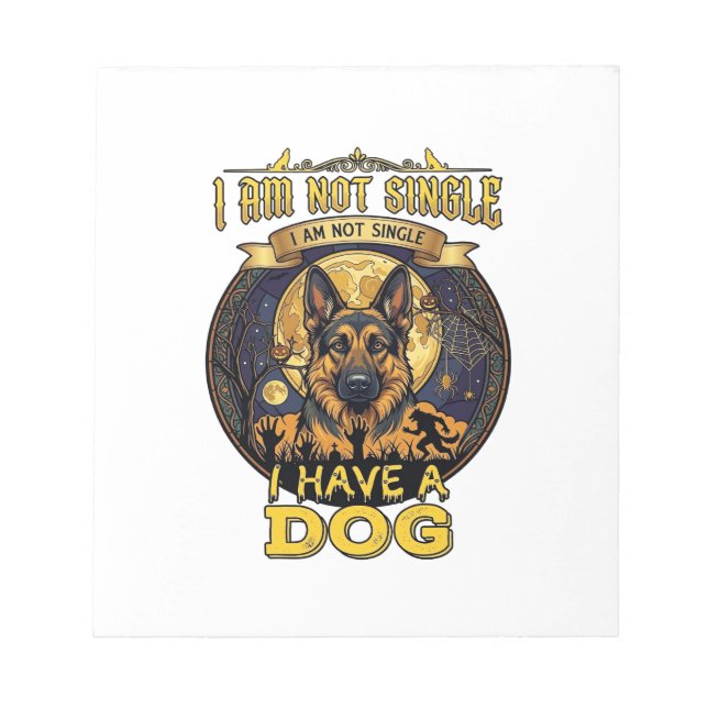 Bloco De Notas Não sou solteiro tenho cachorro Halloween_1 (Frente)