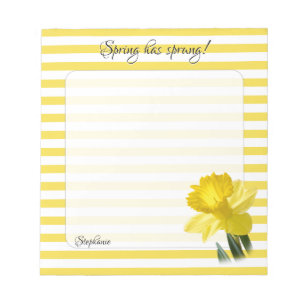 Bloco De Notas Narciso Amarelo Fotografia Floral Listras