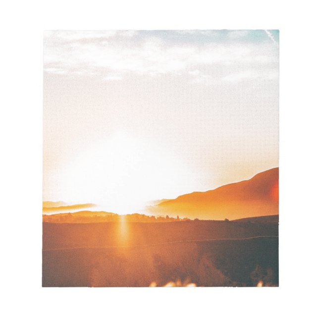 Bloco De Notas nascer do sol sobre uma montanha (Frente)