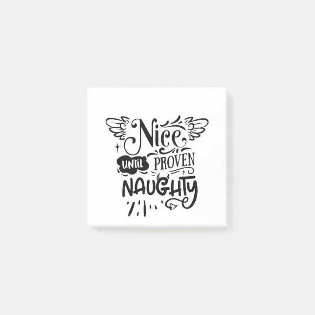 Bloco De Notas Natal Bom Até Provado Travesso Funny Santa  (Frente)