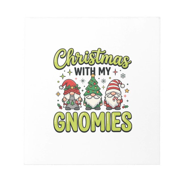 Bloco De Notas Natal Com Meu Design De Gnome Gnomies (Frente)