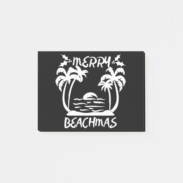 Bloco De Notas Natal De Beachmas feliz Em Julho (Frente)
