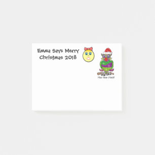 Bloco De Notas Natal de Emoji da coruja customizável