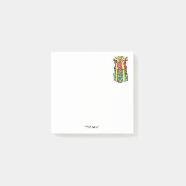 Bloco De Notas Natal Empilhado Apresenta Natal Empilhado (Frente)