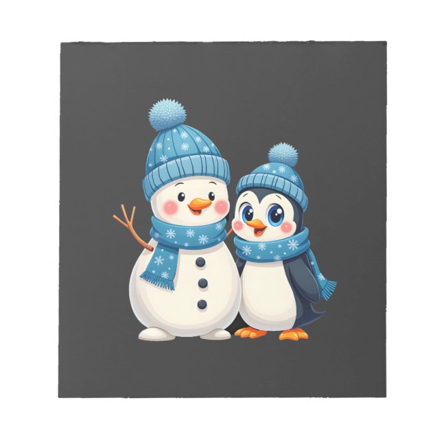 Bloco De Notas Natal Feliz Natal Para Presente Pinguim Boneco de  (Frente)