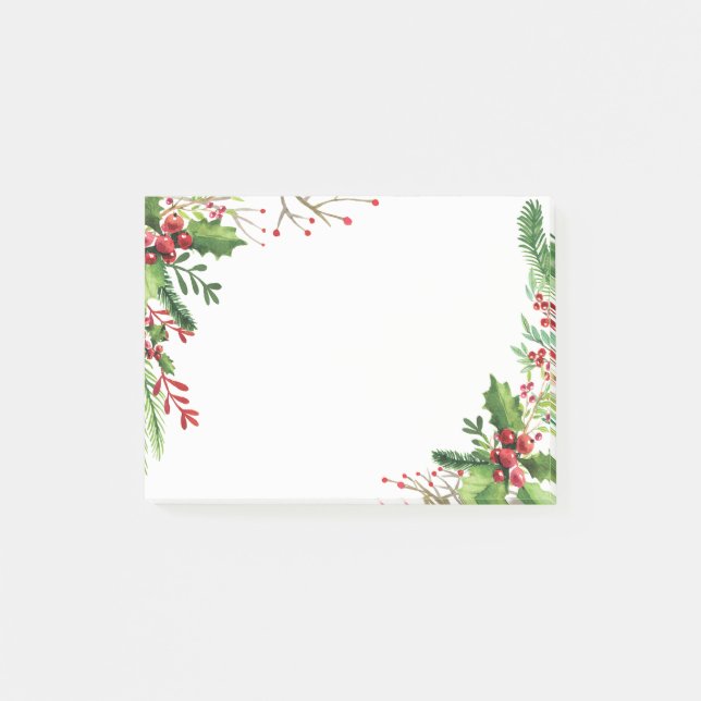 Bloco De Notas Natal Holly Berries Feriado (Frente)