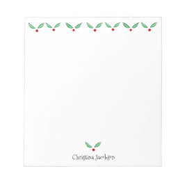 Bloco De Notas Natal Holly Personalizado 5,5 x 6